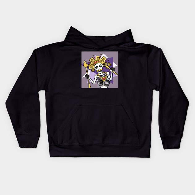 Aztec Skeleton Kids Hoodie by chawlie